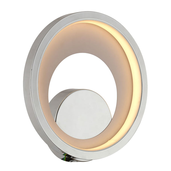 Arandela / Plafon Loop Cromado e Branco (d)22cm (l)5.2cm  1x10w 3000k 330lm - HM006CR - Bella Iluminação