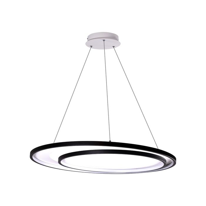Pendente Loop Preto e Branco 62cm Led 48w HM009WB Bella ST2552
