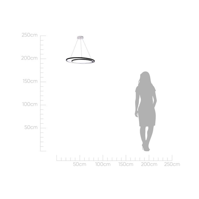 Pendente Loop Preto e Branco 62cm Led 48w HM009WB Bella ST2552