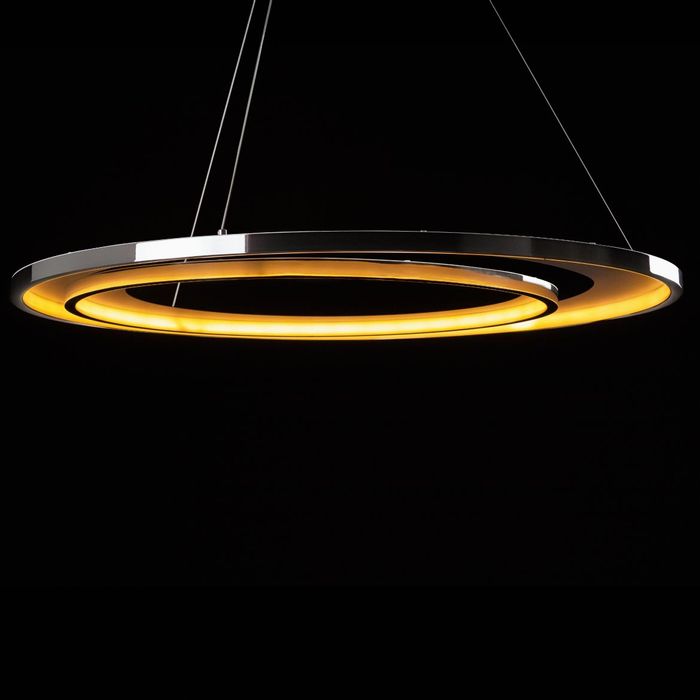 Pendente Loop Cromado e Branco Led 76W 3000k Hm010CR Bella ST2542