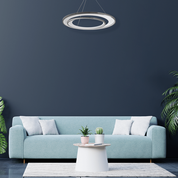 Pendente Loop Cromado e Branco Led 76W 3000k Hm010CR Bella ST2542