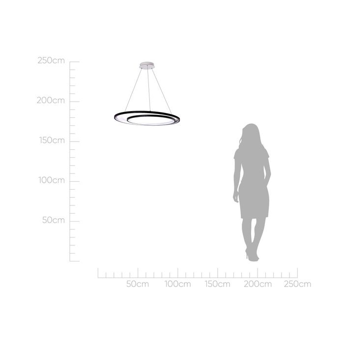 Pendente Loop Preto e Branco LED 76W 3000k HM010WB Bella ST2542