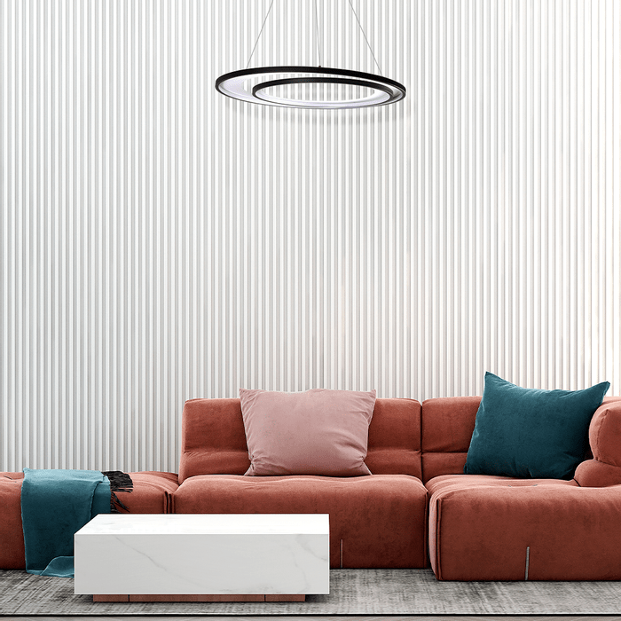 Pendente Loop Preto e Branco LED 76W 3000k HM010WB Bella ST2542