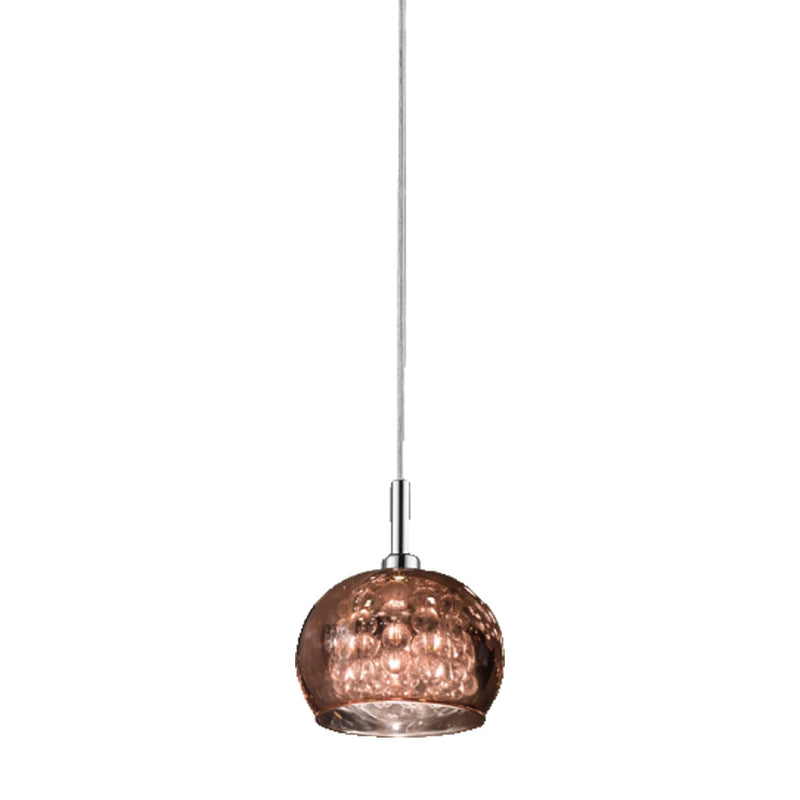 Pendente Soho Cromado e Transparente e Cobre (d)16cm (a)13cm  1xg9 25w - HO7613CO - Bella Iluminação