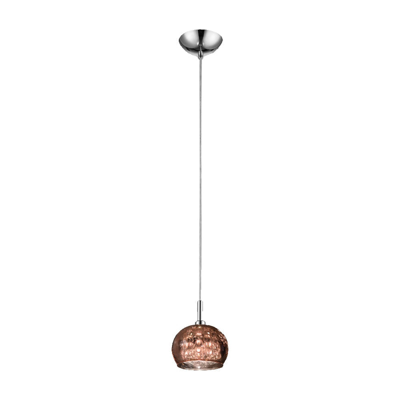 Pendente Soho Cromado e Transparente e Cobre (d)16cm (a)13cm  1xg9 25w - HO7613CO - Bella Iluminação