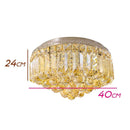 Plafon Cristal Bella Âmbar Kri 40cm P/ 5 Lampadas G9 Hu1103A St1324