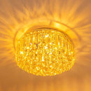 Plafon Cristal Bella Âmbar Kri 40cm P/ 5 Lampadas G9 Hu1103A St1324