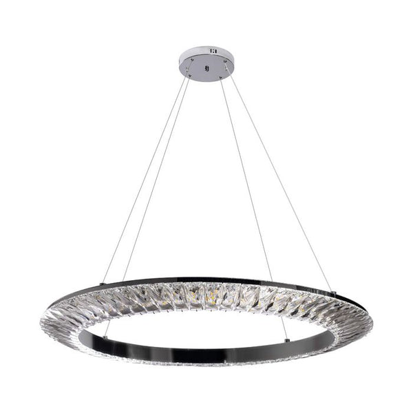 Pendente Orbit Cromado e Cromado Cristal 63cm LED 30W ID009C Bella ST2556