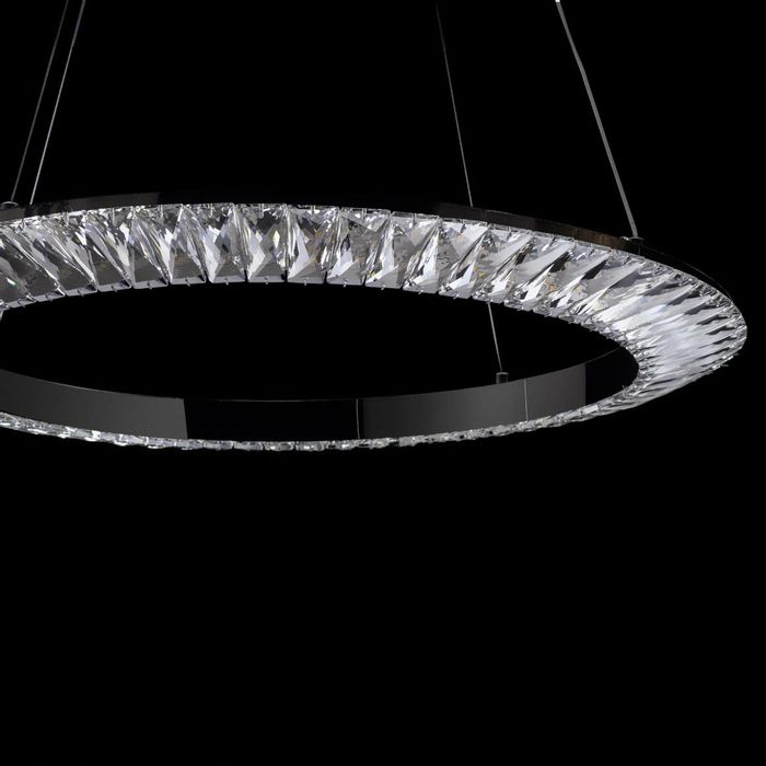 Pendente Orbit Cromado e Cromado Cristal 63cm LED 30W ID009C Bella ST2556