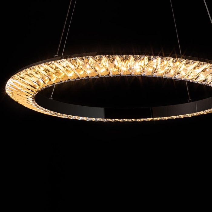 Pendente Orbit Cromado e Cromado Cristal 63cm LED 30W ID009C Bella ST2556
