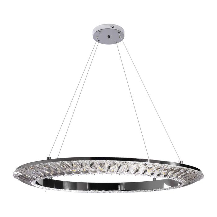 Pendente Orbit Cromado e Cromado Cristal 63cm LED 30W ID009C Bella ST2556