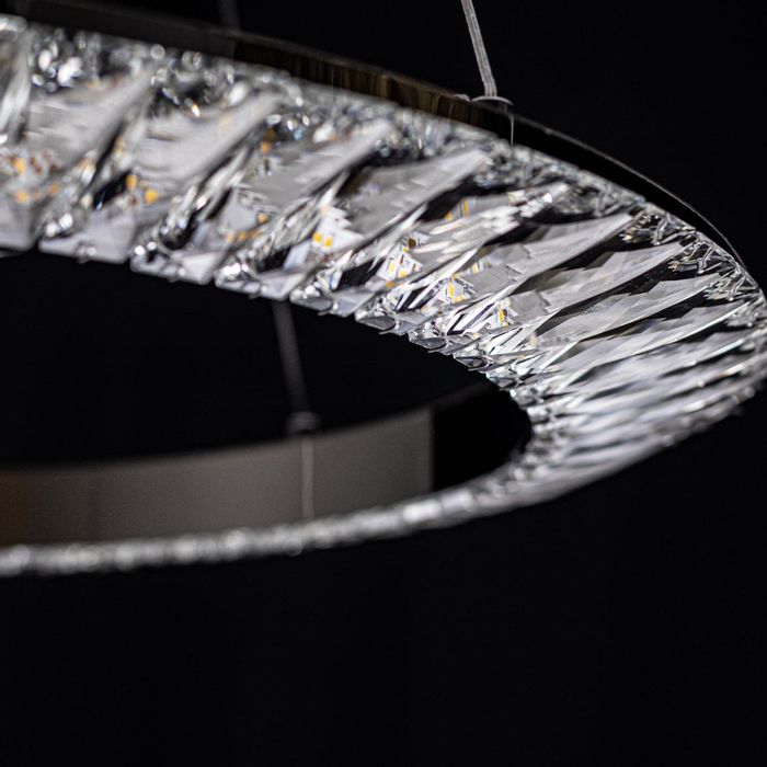 Pendente Orbit Cromado e Cromado Cristal 63cm LED 30W ID009C Bella ST2556