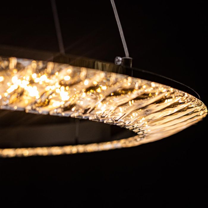 Pendente Orbit Cromado e Cromado Cristal 63cm LED 30W ID009C Bella ST2556