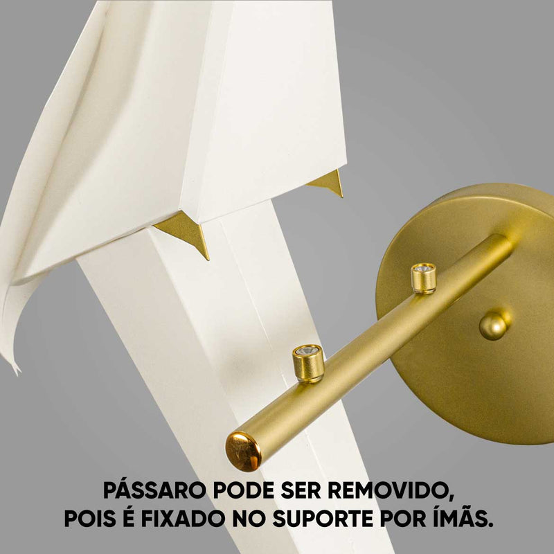 Arandela Perch Bird Dourado Pássaro Origami LED 6W  IDL-002-MG ST1760