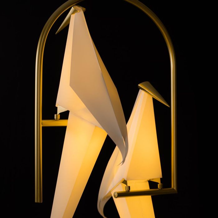 Pendente Perch Bird Pássaros Origami Ouro Fosco LED 8W Starlux ST1786