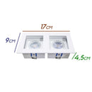 Spot Duplo Embutir Recuado Flat Orientável Gu10 Par16 IN65022-BT St629