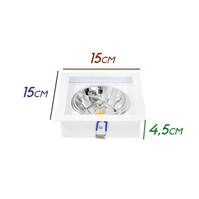 Spot Embutir Recuado Flat Direcionável Gu10 P/ Ar111 IN65106-BT St608