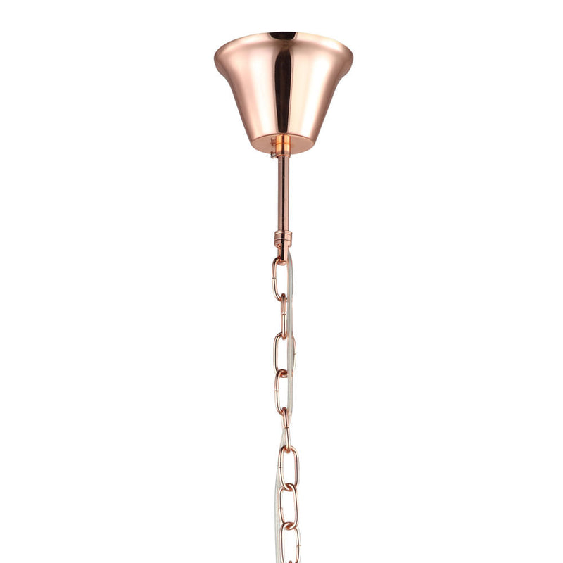 Pendente Tyene Rose Gold e Transparente (d)54cm (a)63cm  5xe14 200w - JF305 - Bella Iluminação