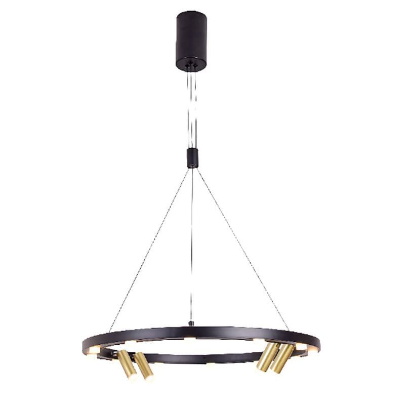 Pendente Occhio Dourado e Preto e Branco (d)65cm (l)4cm (a)10cm  16x3w 3000k 3360lm - JJ014 - Bella Iluminação