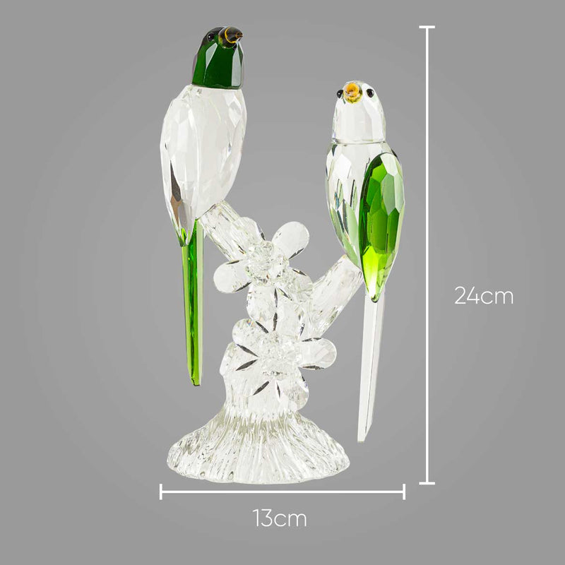Enfeite Pássaros Decorativos de Cristal Lapidado Jo0002 St1917
