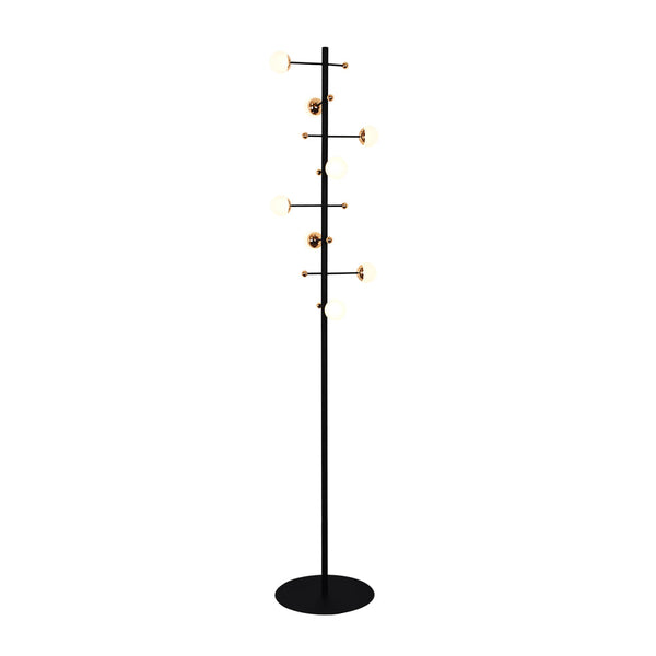 Coluna Fuxico Dourado e Preto e Branco (d)30cm (a)60cm  8x3w 3000k 1200lm - JU003 - Bella Iluminação