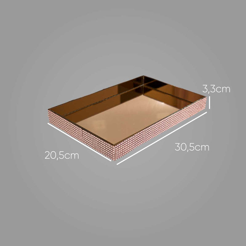 Bandeja Espelhada Retangular Decorativa KV0096 ST1637