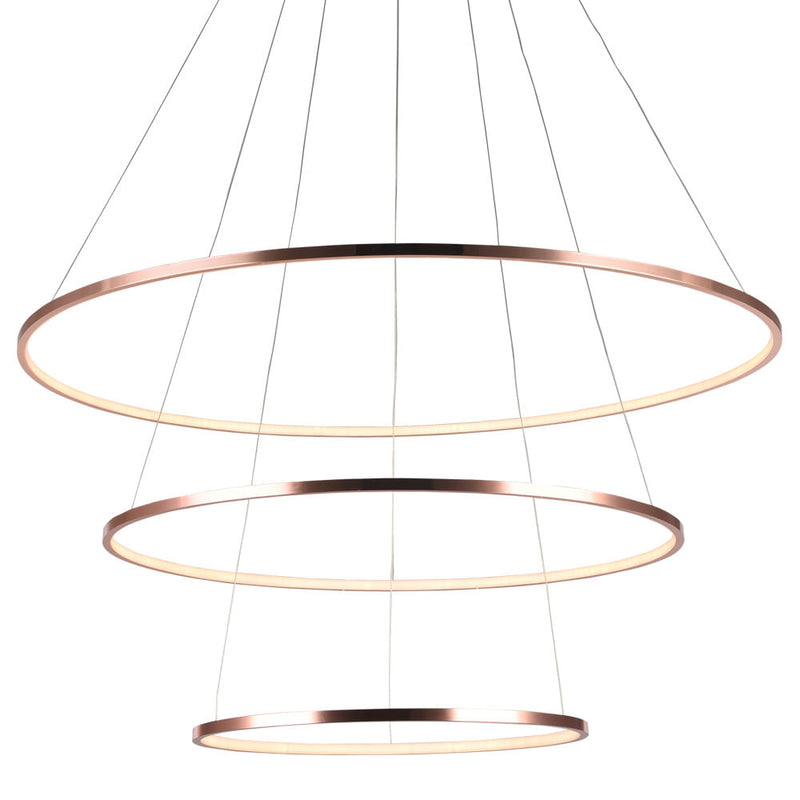 Pendente Birdie Rose Gold e Branco e Branco (d)80 + 60 + 40cm (a)42cm  17w + 13w + 9w 3200k 3120lm - KW002E - Bella Iluminação