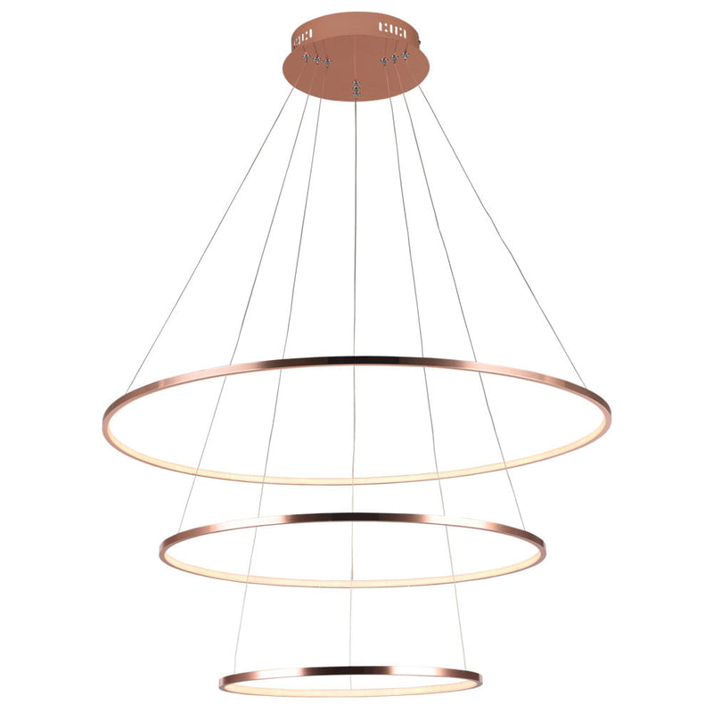 Pendente Birdie Rose Gold e Branco e Branco (d)80 + 60 + 40cm (a)42cm  17w + 13w + 9w 3200k 3120lm - KW002E - Bella Iluminação