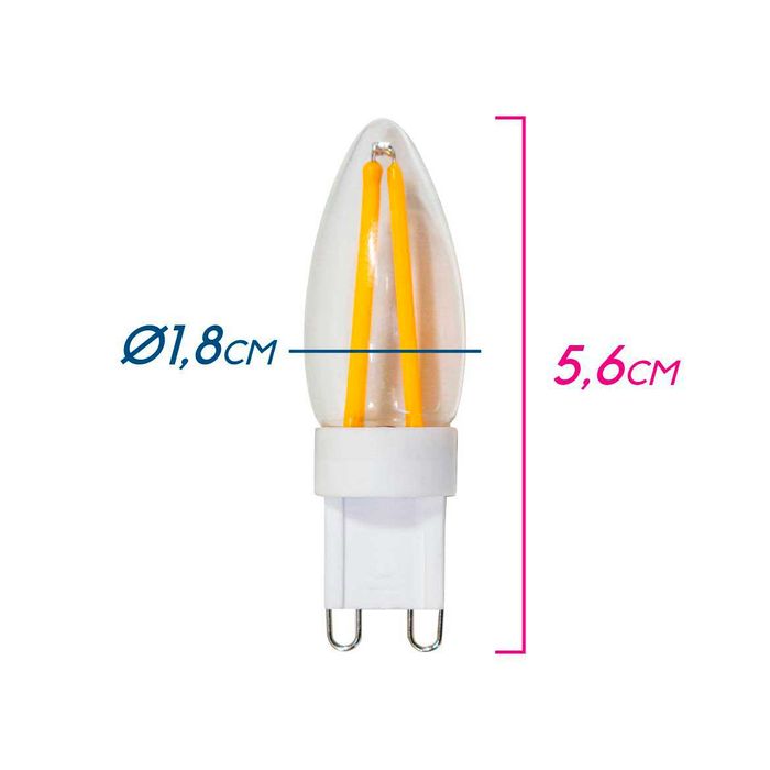 Lâmpada Filamento LED G9 2,5W Profissional Tipo Vela Branco Quente L005C3 St1713