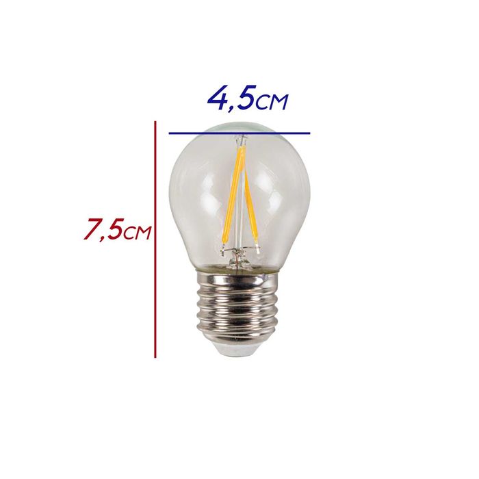 Lâmpada LED Bolinha G45 2W TR Branco Quente Starlux L034C2 ST1547