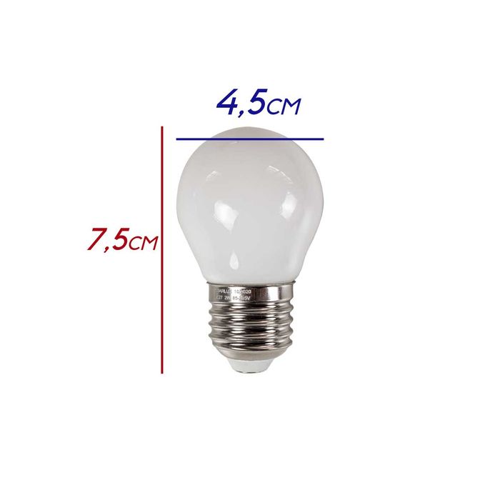 Lâmpada LED Bolinha G45 2W Milk Branco Quente Starlux L034W2-BVT ST1547