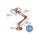 Luminária Mesa Abajur Articulada Pixar 1 E-27 Cobre LM1060-CO St1212