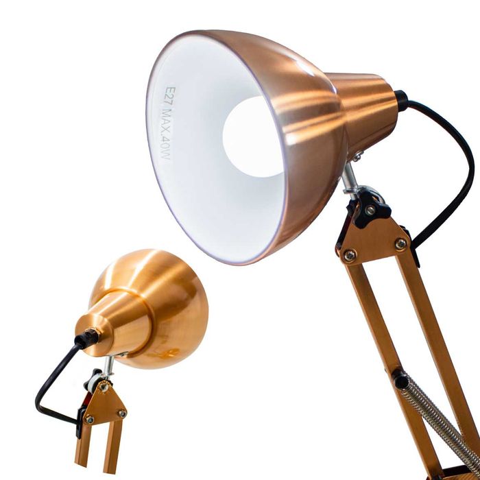 Luminária Mesa Abajur Articulada Pixar 1 E-27 Cobre LM1060-CO St1212