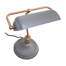 Luminária De Mesa Abajur Cinza Banker Lamp Escritório Biblioteca Estudos LM1318CZ St1347