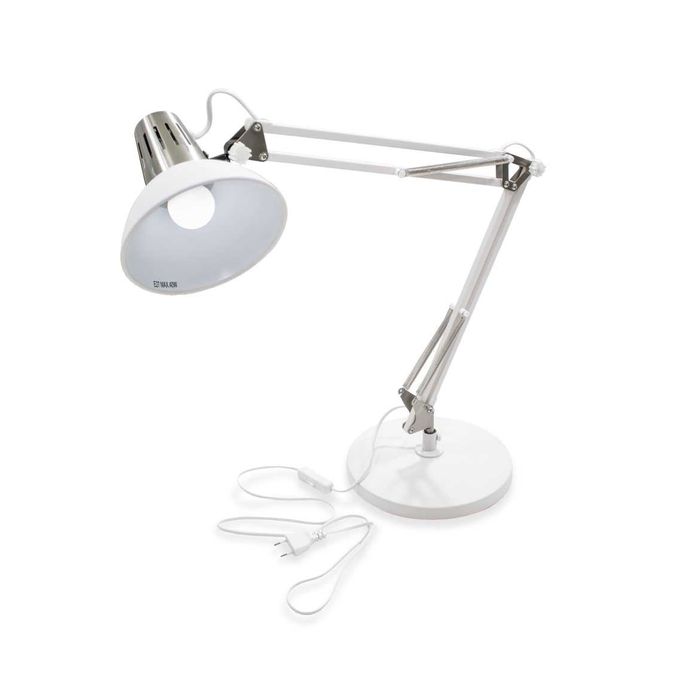 Luminária De Mesa Abajur Articulada 1 E-27 Branca LM860-BR St1204