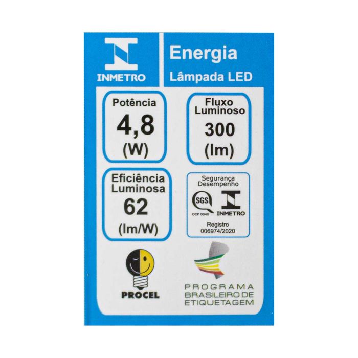 Lâmpada LED GU10 AR70 4.8W Branco Quente Bivolt Bella LP218C ST2249