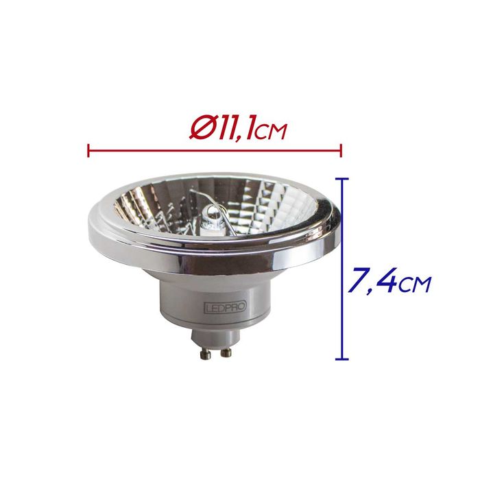 Lâmpada LED GU10 AR111 12W 2700k Bivolt Bella LP219C ST2260