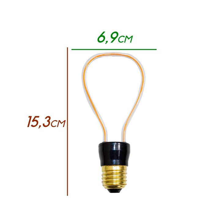 Lâmpada Filamento LED 3D U Branco Quente 4w E27 LP39534 St1623