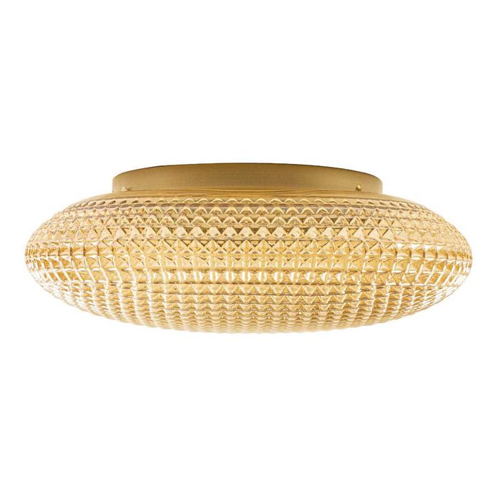 Plafon Ozzy Âmbar Metal E Vidro 50cm Starlux LT-002L AB St1952