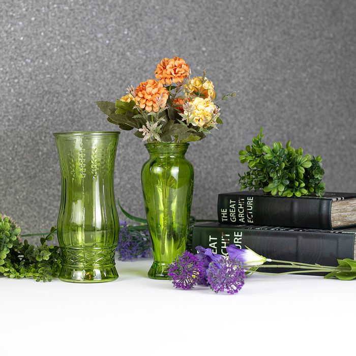Vaso de Vidro Verde Liso LW0007A BTC Decor ST2677