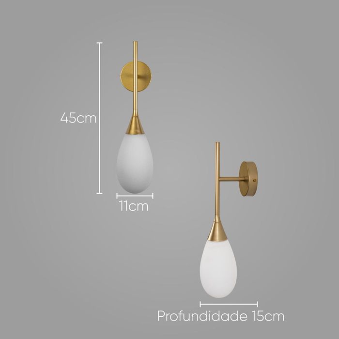 Arandela Mayla LT003 Ouro Fosco para 1 G9 Starlux ST2567