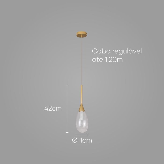 Pendente Mayla Ouro Fosco 11cm P/ 1x G9  LT004-CL Starlux ST2568