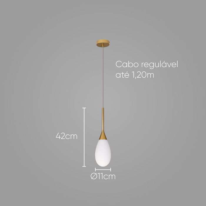 Pendente Mayla Ouro e Branco 11cm P/ 1x G9 LT004-WH Starlux ST2568