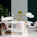 Plafon Mayla 92cm Starlux Lt006-wh Ouro Fosco P/6xg9 St2570