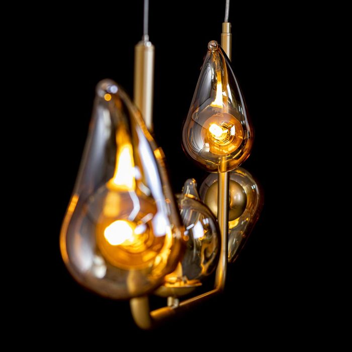 Pendente Angel Ouro Fosco e Ambar LT009-AB Ouro Ambar para 4x G9 Starlux ST2611