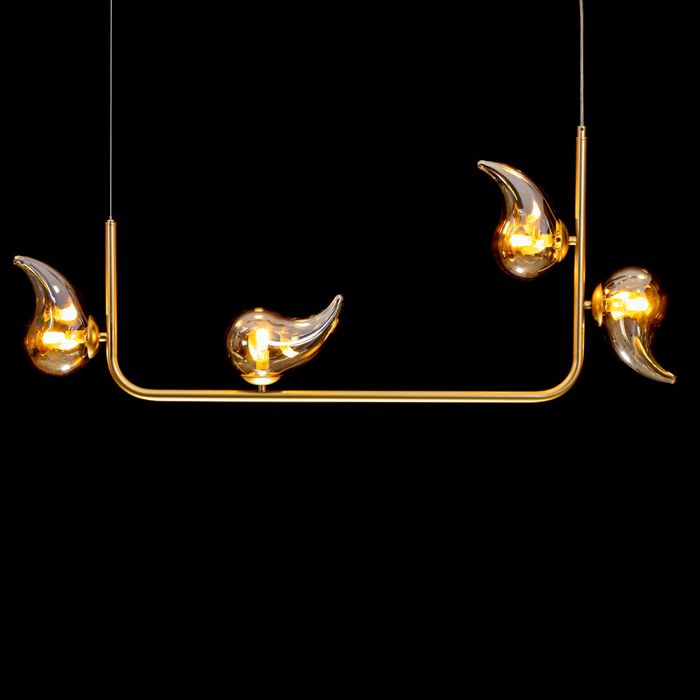 Pendente Angel Ouro Fosco e Ambar LT009-AB Ouro Ambar para 4x G9 Starlux ST2611