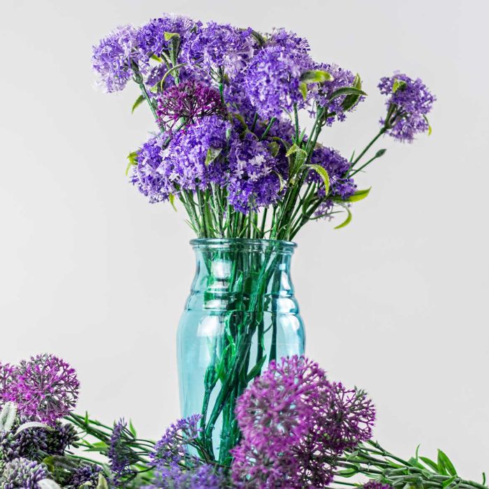 Vaso de Vidro P/ Flores Azul Clássico 10x25,5cm LW0008C St2226