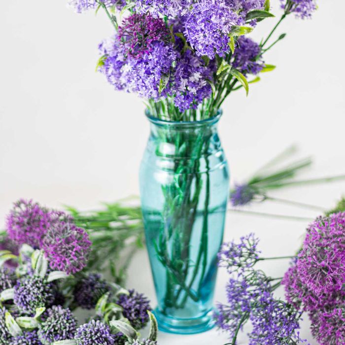 Vaso de Vidro P/ Flores Azul Clássico 10x25,5cm LW0008C St2226