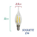 Lâmpada Filamento LED Vela Chama Transparente 2200k LP31859/LP31866 St528-Opus-Starlumen