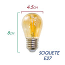 Lâmpada Retro Filamento LED G45 Branco Quente 2200k DS9710 St1547-Opus-Starlumen